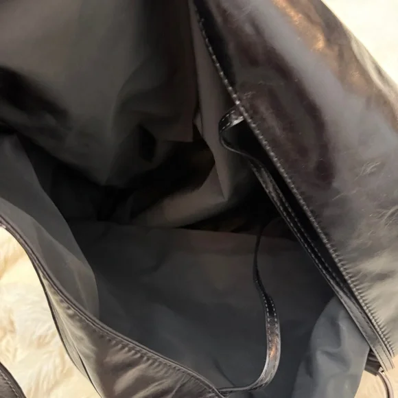 Zara Black Slouchy Leather Tote with Pouch - Picture 5 of 6